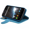 Housse Etui Portefeuille Fonction Support Couleur Bleu Clair pour Wiko Cink Slim + film de protection