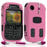 Housse étui coque rigide pour BlackBerry Curve 8520 couleur rose + Kit Piéton + Film protecteur