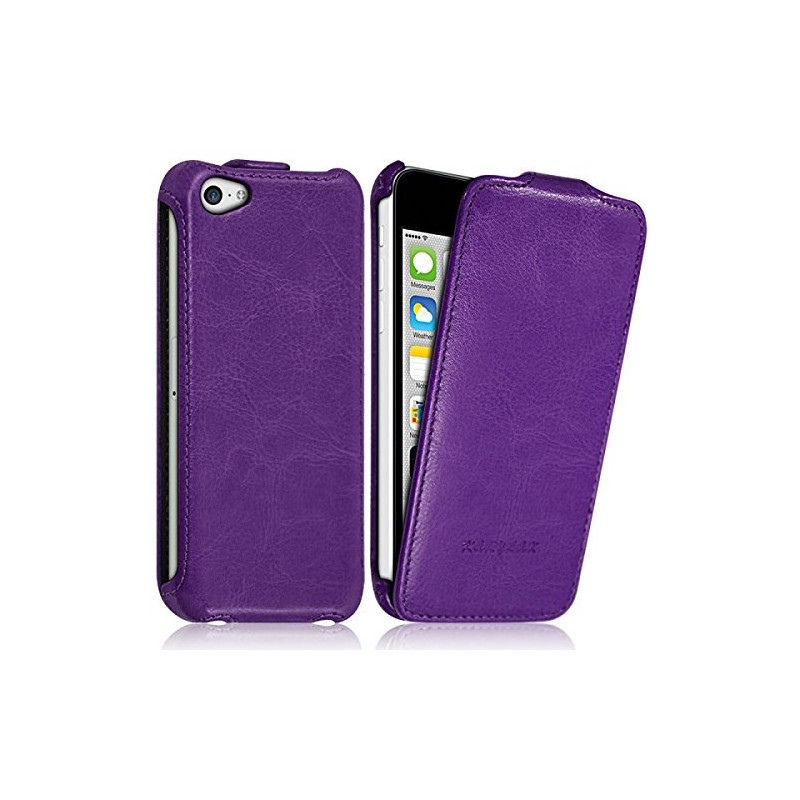 Housse Etui Coque Rigide à Clapet couleur Violet pour Apple iPhone 5C + Film de Protection