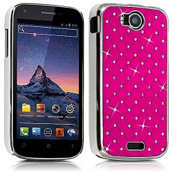 Housse Etui Coque rigide style Diamant couleur Rose Fushia pour Wiko Cink Peax + Film de Protection