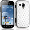 Housse Etui Coque rigide style Diamant couleur Blanc pour Samsung Galaxy Trend + Film de Protection