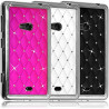 Housse Etui Coque rigide style Diamant couleur Blanc pour Nokia Lumia 625 + Film de Protection