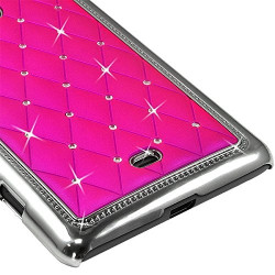 Housse Etui Coque rigide style Diamant couleur Rose Fushia pour Nokia Lumia 625 + Film de Protection