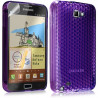 Housse coque étui en gel transparent pour Samsung Galaxy Note motif damier couleur violet + film écran