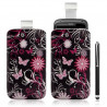 Housse coque étui pochette pour HTC Sensation avec motif + Stylet luxe