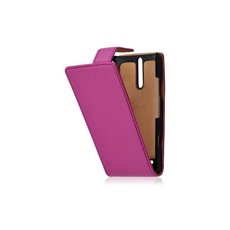 Housse coque étui pour Sony Xperia S couleur rose fushia + Film protecteur