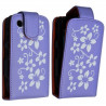 Housse coque étui violet motif fleurs pour Blackberry Curve 8520 + film de protection