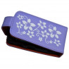 Housse coque étui violet motif fleurs pour Blackberry Curve 8520 + film de protection