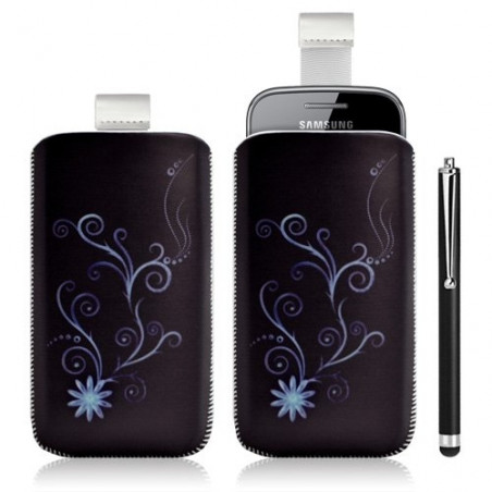 Housse coque étui pochette pour Samsung Galaxy Gio S5660 avec motif + Stylet