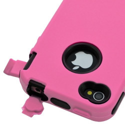 Housse étui coque pour Apple Iphone 4/4S couleur rose + Film de protection