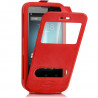 Etui Coque Silicone S-View rouge Universel XL pour Hisense C30 Rock Lite