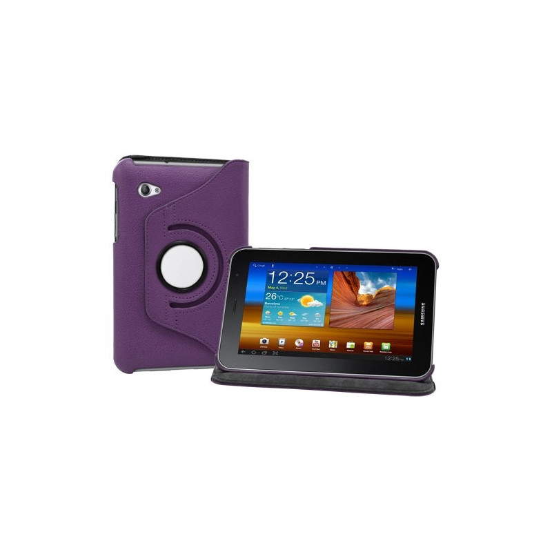 Housse coque étui pour Samsung Galaxy Tab 7.0 Plus P6200 de luxe avec sytème de rotation à 360 degrès couleur violet