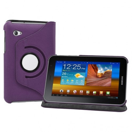 Housse coque étui pour Samsung Galaxy Tab 7.0 Plus P6200 de luxe avec sytème de rotation à 360 degrès couleur violet