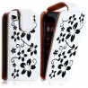 Housse coque étui pour Apple Ipod 4G couleur blanc avec motifs fleurs + film protection écran