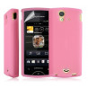 Coque étui housse en Silicone pour Sony Ericsson Xperia Ray couleur rose + film écran