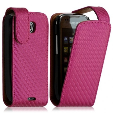 Housse coque étui gaufré pour Samsung Galaxy Naos i5801 couleur rose fushia