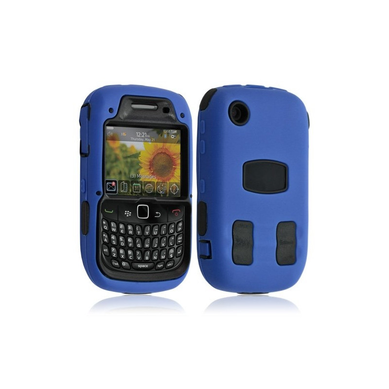 Housse étui coque pour Blackberry Curve 3G 9300 couleur bleu + Film de protection