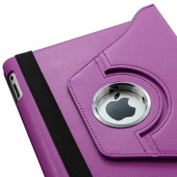 Housse coque étui pour Apple Ipad 2 de luxe avec sytème de rotation à 360 degrès style Chrome couleur violet