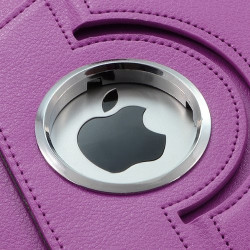 Housse coque étui pour Apple Ipad 2 de luxe avec sytème de rotation à 360 degrès style Chrome couleur violet