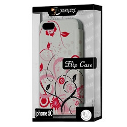 Coque Housse Etui à rabat latéral et porte-carte pour Apple iPhone 5C avec motif HF30 + Film de Protection