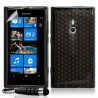 Housse étui coque gel pour Nokia Lumia 800 motif diamant couleur noir translucide + Mini stylet + Film protecteur