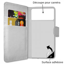 Coque Housse Etui avec Rabat Latéral Fonction Support pour Wiko Cink Slim couleur Blanc