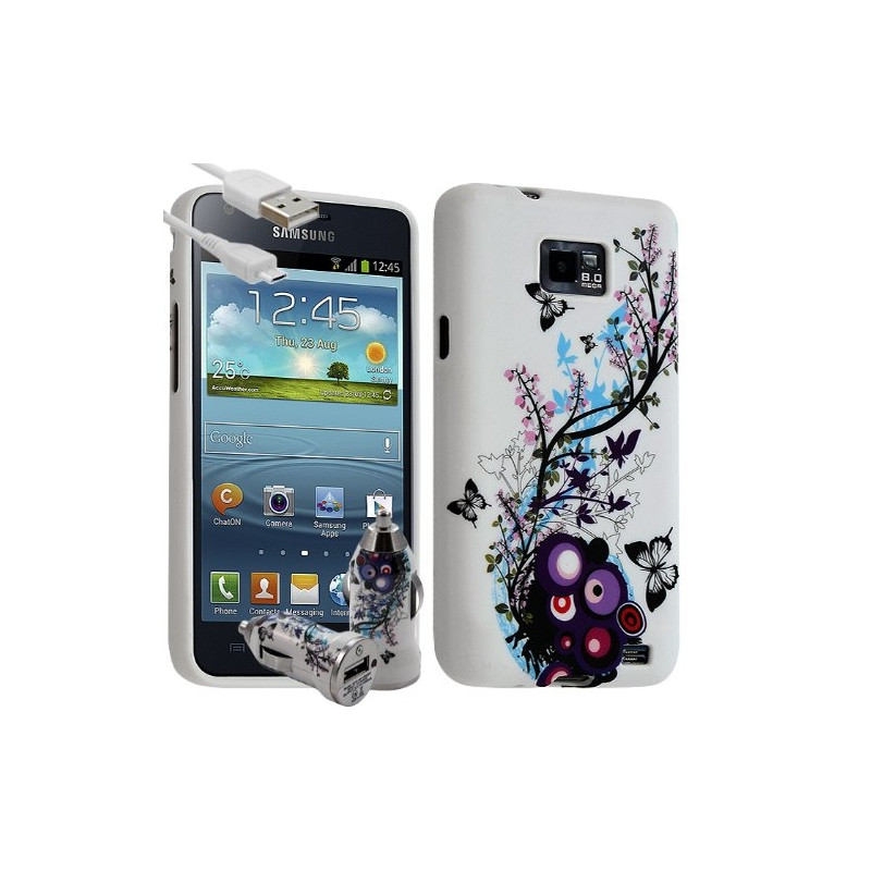 Housse Coque pour Samsung Galaxy S2 Motif HF01 + Chargeur auto