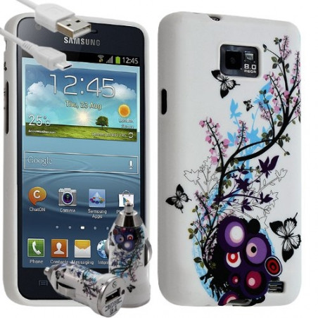 Housse Coque pour Samsung Galaxy S2 Motif HF01 + Chargeur auto