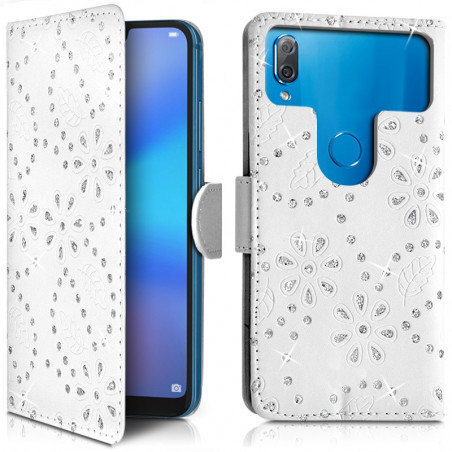 Coque Housse Etui avec Rabat Latéral Fonction Support pour Wiko Cink Slim couleur Blanc