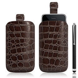 Housse coque étui pochette style croco pour Apple Iphone 3G/3GS + Stylet