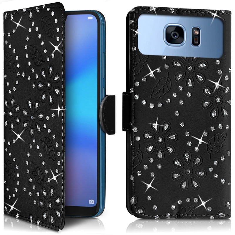 Étui Portefeuille Diamant Noir (Ref.8-C) pour Smartphone Condor Plume L2