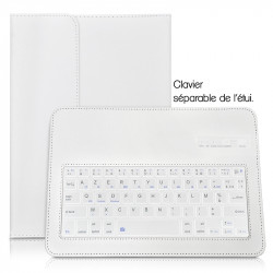 Étui Blanc Universel L Clavier Azerty Bluetooth pour Thomson TEO 10 10"