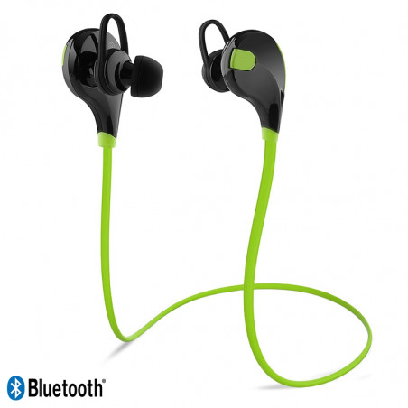 Écouteurs Bluetooth Vert Sport pour pour Samsung Galaxy J3 / J5 / J7