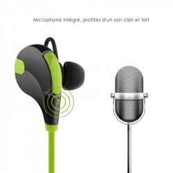 Écouteurs Bluetooth Vert Sport pour Samsung Galaxy S9 / S9+