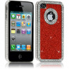Housse Etui Coque Rigide pour Apple iPhone 4/4S Style Paillette aux Diamants Couleur rouge