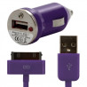 Housse Etui Coque Paillette violet pour Apple iPod Touch 4G + chargeur auto + film