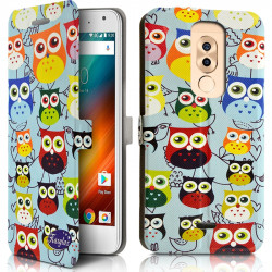 Etui Coque à Rabat et Porte Carte motif SC04 pour Wiko Rainbow 4G + Film de Protection