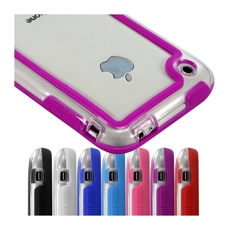 Housse Coque Etui Bumper rose fushia pour Apple iPhone 3G/3GS 