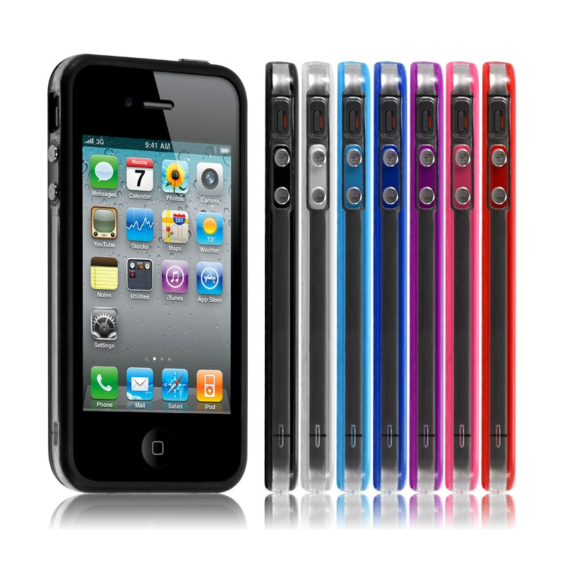 Housse Coque Etui noir Bumper pour Apple iPhone 4/4S 