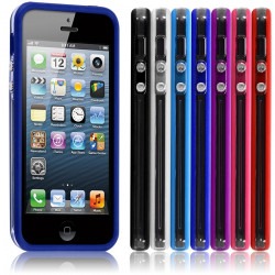 Housse Coque Etui Bumper bleu pour Apple iPhone 5/5S