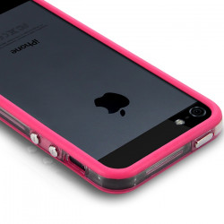 Housse Coque Etui Bumper rose pour Apple iPhone 5/5S