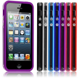 Housse Coque Etui Bumper violet pour Apple iPhone 5/5S