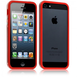 Housse Coque Etui Bumper rouge pour Apple iPhone 5/5S