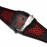Montre Homme, Bracelet en Cuir Véritable couleur Rouge, double Cadrant rouge et gris [MH05]