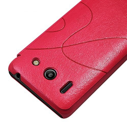Coque Housse Etui à rabat latéral et porte-carte couleur Rose Fushia pour Huawei Ascend G510 + Film de Protection
