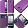 Coque Housse Etui à rabat latéral et porte-carte couleur Violet pour Huawei Ascend G510 + Film de Protection