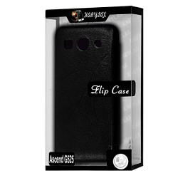 Coque Housse Etui à rabat latéral et porte-carte couleur Noir pour Huawei Ascend G525 + Film de Protection