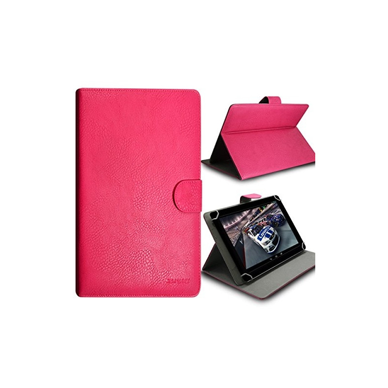 Housse Etui Universel à Rabat Fonction Support Couleur Rose Fushia pour Tablette Dell Venue 8 Pro 8"