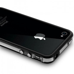 Housse Etui Coque Bumper noir pour Apple iPhone 4/4S + kit piéton