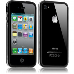 Housse Etui Coque Bumper noir pour Apple iPhone 4/4S + chargeur auto + film 
